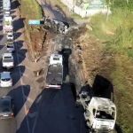 Acidente entre carreta e moto deixa três pessoas feridas na Rodovia Fernão Dias