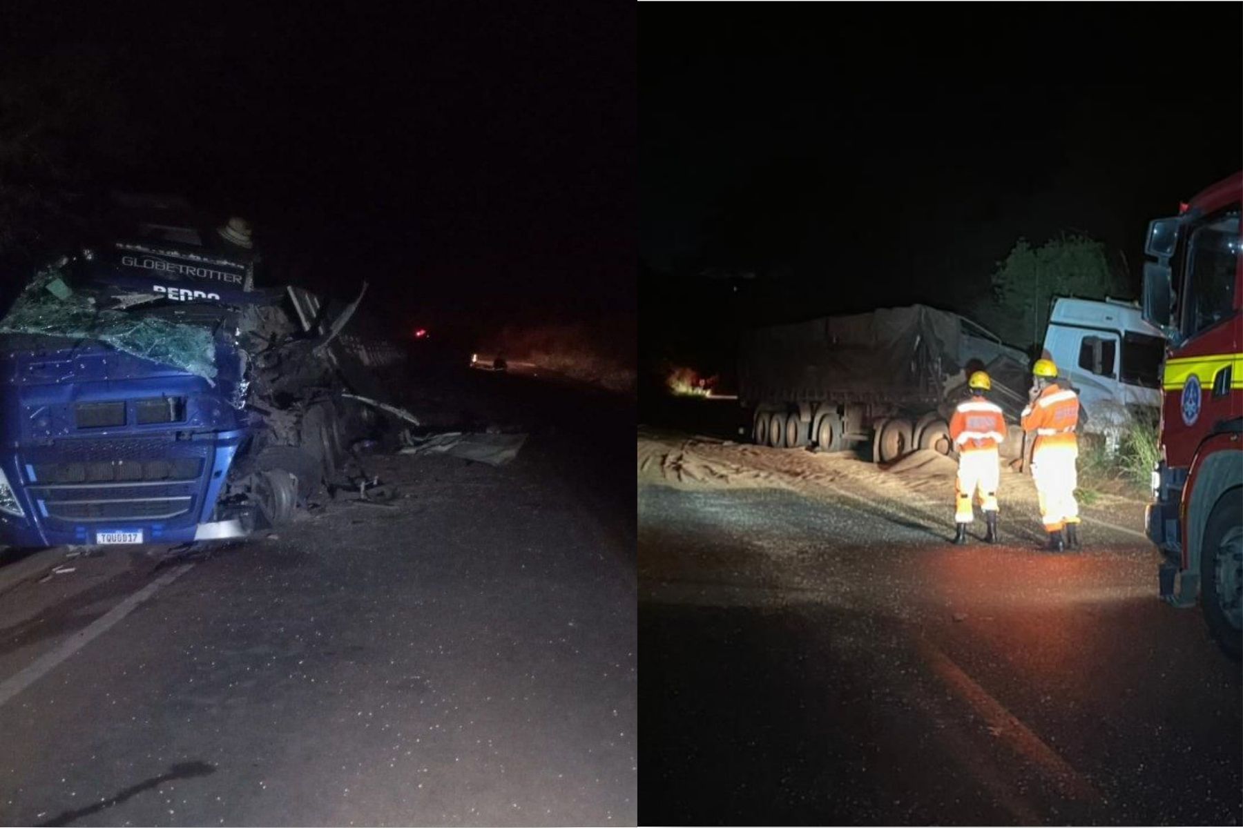 Batida entre carretas na MGC-455 provoca morte de motorista