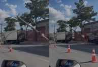 Caminhão atinge poste e deixa moradores sem energia elétrica na Região Norte de BH
