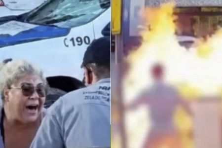 Filho atear fogo em moto durante abordagem da PM no ES