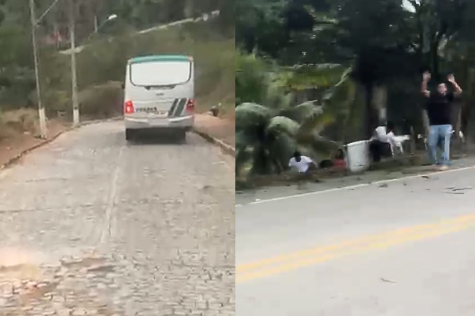 Vídeo: estudantes se desesperam ao ver ônibus de colegas atravessar a pista na BR-367