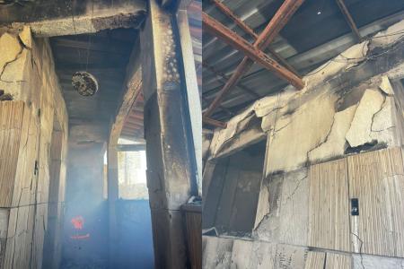 Incêndio atinge imóvel residencial e comercial em Rio Acima, na Grande BH
