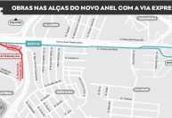 BH: obras no bairro Califórnia interditam acessos do Anel Rodoviário à Via Expressa