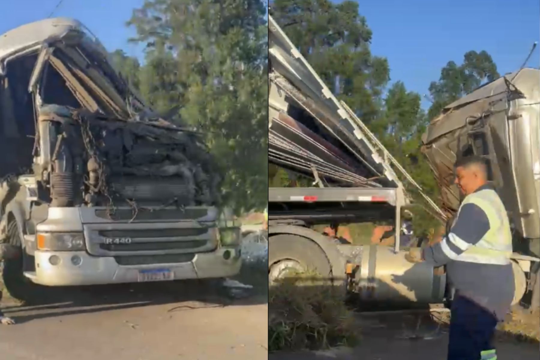 Caminhão carregado com cal tomba e motorista morre na BR-040