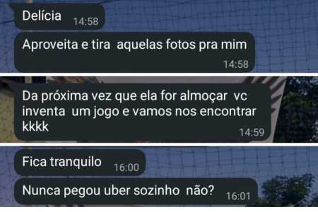 Mensagens enviadas pelo suspeito ao menor • Imagem cedida à Itatiaia