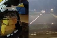 Vídeo: homem pula de carro durante perseguição que apreendeu 100 kg de maconha na BR-262