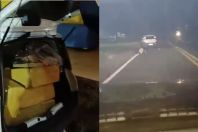 Vídeo: homem pula de carro durante perseguição que apreendeu 100 kg de maconha na BR-262