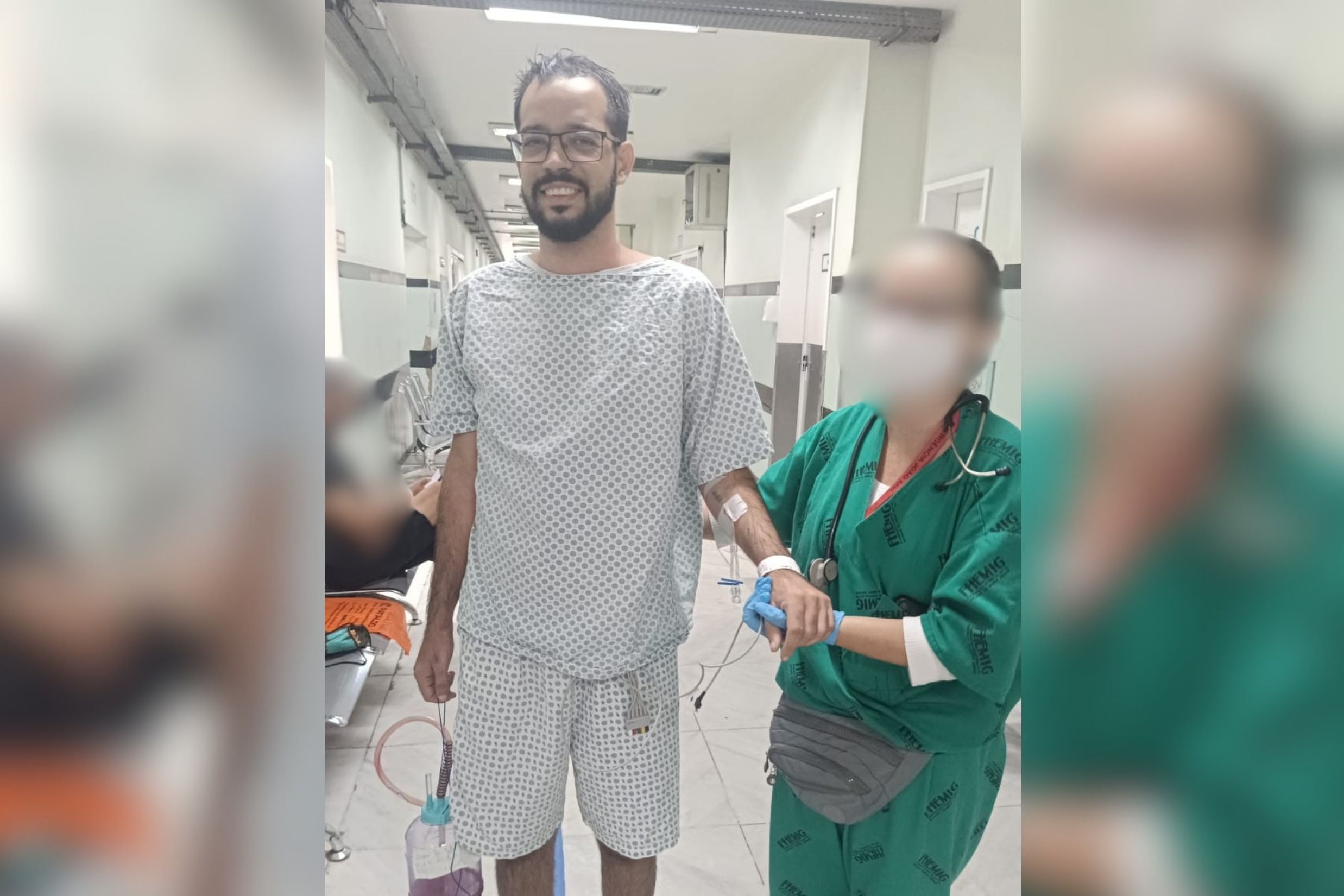 Motociclista vítima de bala perdida em BH melhora no hospital, mas não tem previsão de alta