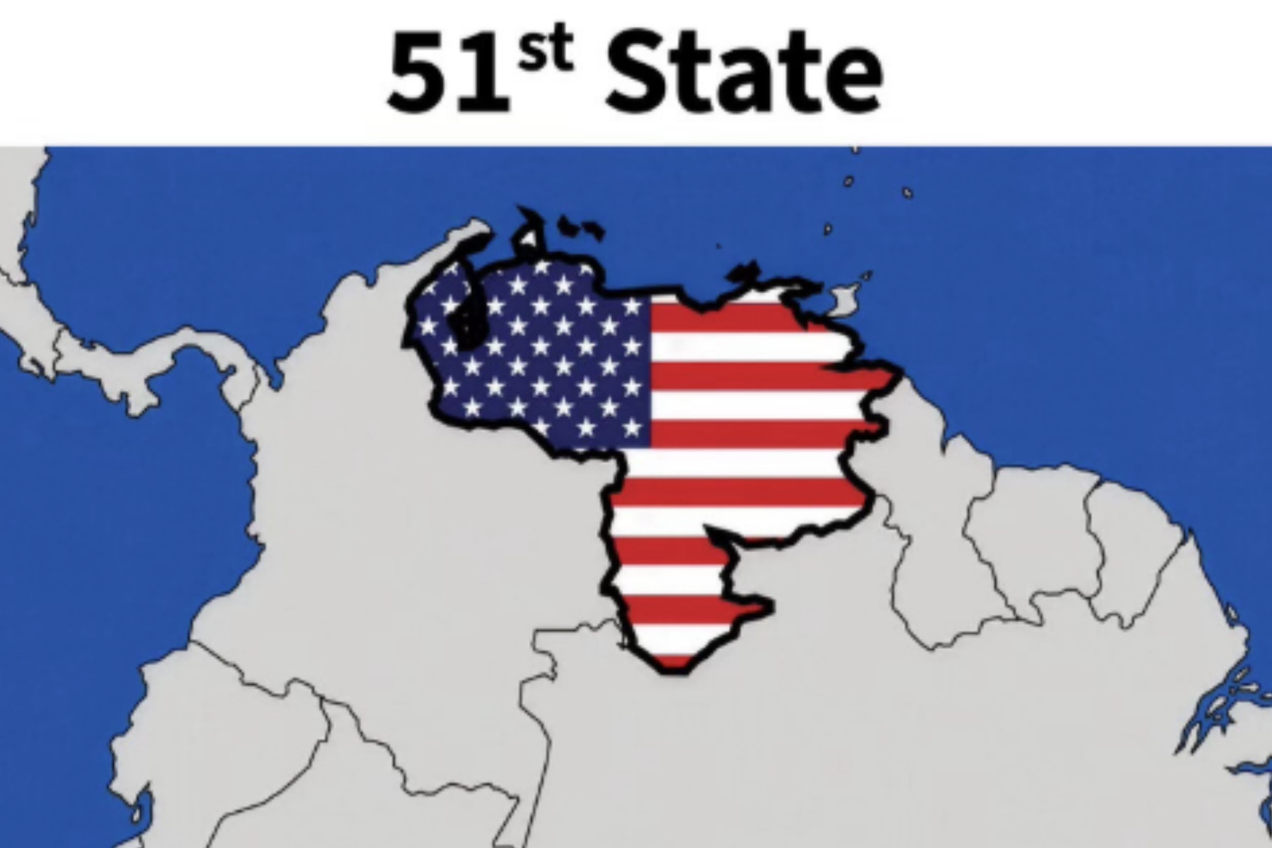 Trump posta mapa da Venezuela como 51º estado americano