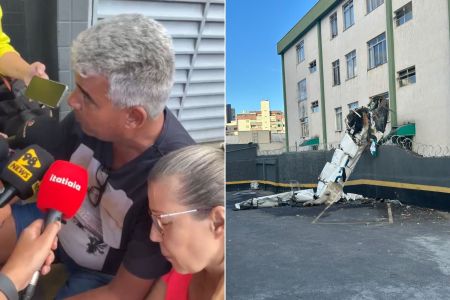 Cristiano Caldeira e a irmã Claudete Caldeira, moradora do prédio atingido em BH