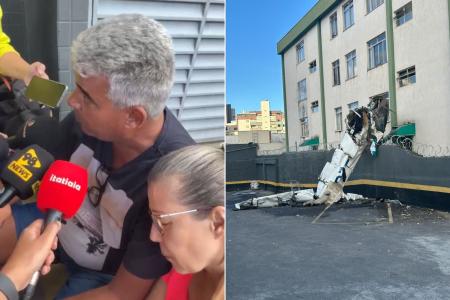 Cristiano Caldeira e a irmã Claudete Caldeira, moradora do prédio atingido em BH