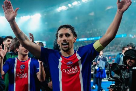 Marquinhos em comemoração à classificação para final da Libertadores pelo PSG em 2026