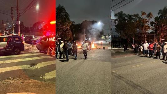Moradores de área afetada por explosão em obra da Sabesp protestaram na noite de sexta-feira (22)