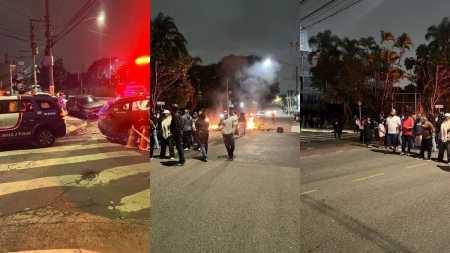 Moradores de área afetada por explosão em obra da Sabesp protestaram na noite de sexta-feira (22)