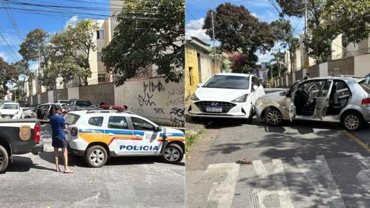 Perseguição policial com tiros termina em acidente e prisão em BH