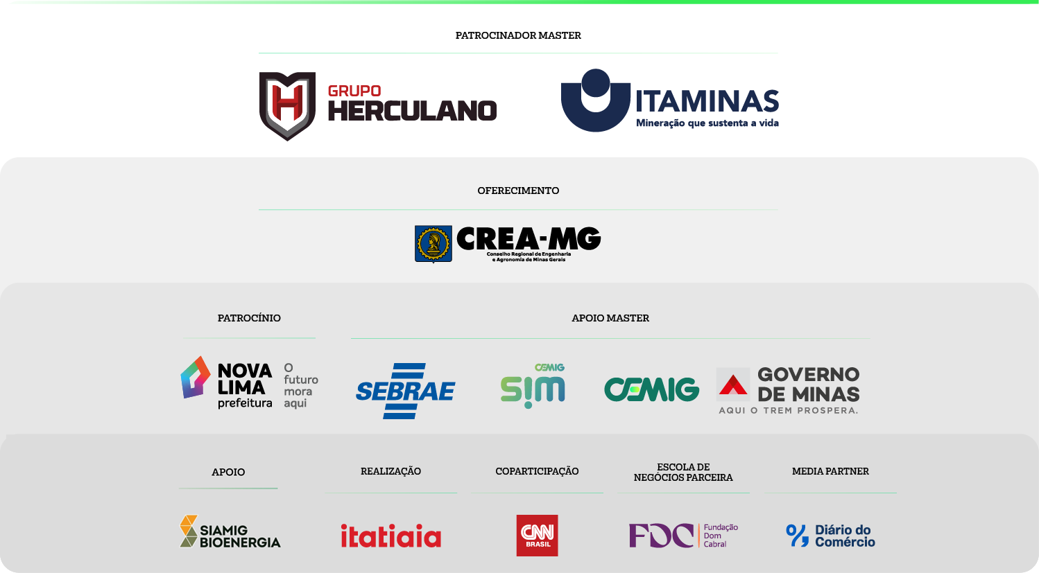 Patrocinadores, apoiadores e parceiros do Eloos Itatiaia