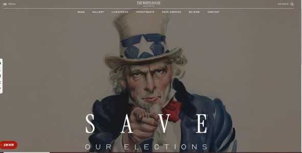 Layout inicial da página sobre o "Save America Act" no site oficial da Casa Branca