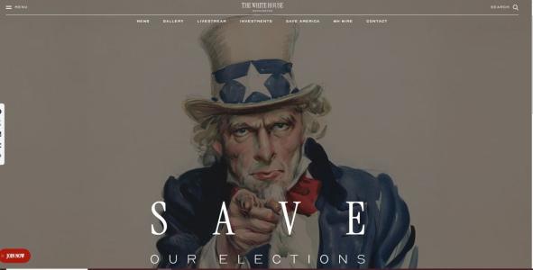 Layout inicial da página sobre o "Save America Act" no site oficial da Casa Branca
