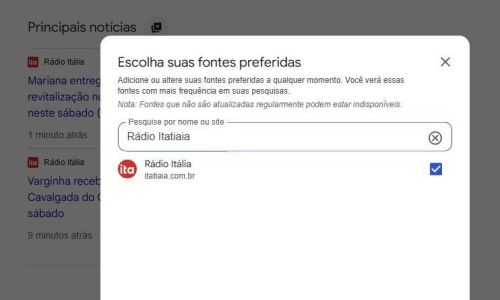 Funcionalidade permite o usuário marcar suas fontes favoritas