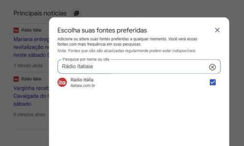 Funcionalidade permite o usuário marcar suas fontes favoritas