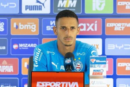 Luciano Juba, do Bahia, durante entrevista coletiva