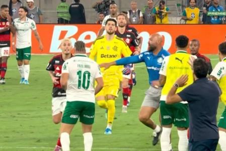 Confusão em Flamengo x Palmeiras, pelo Brasileirão