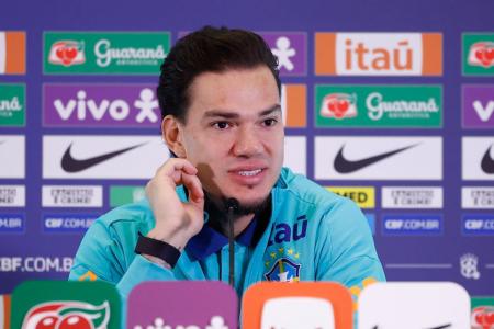 Ederson durante entrevista pela Seleção em novembro de 2025