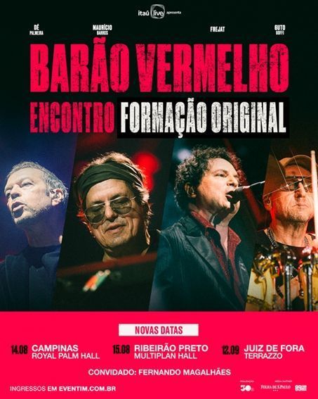 Puro êxtase: Barão Vermelho anuncia shows em Minas Gerais e no interior paulista