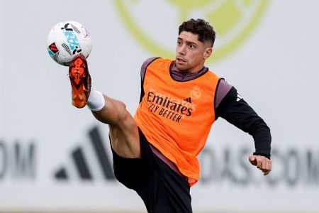 Federico Valverde durante treino pelo Real Madrid em 2026