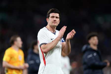 Harry Maguire em ação pela Inglaterra em março de 2026