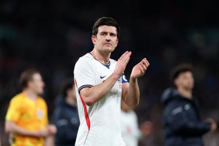 Harry Maguire em ação pela Inglaterra em março de 2026