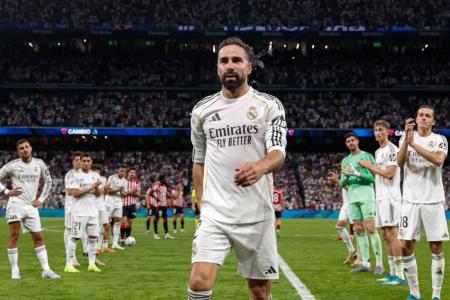Carvajal em última partida pelo Real Madrid, diante do Athletic Bilbao, em 2026