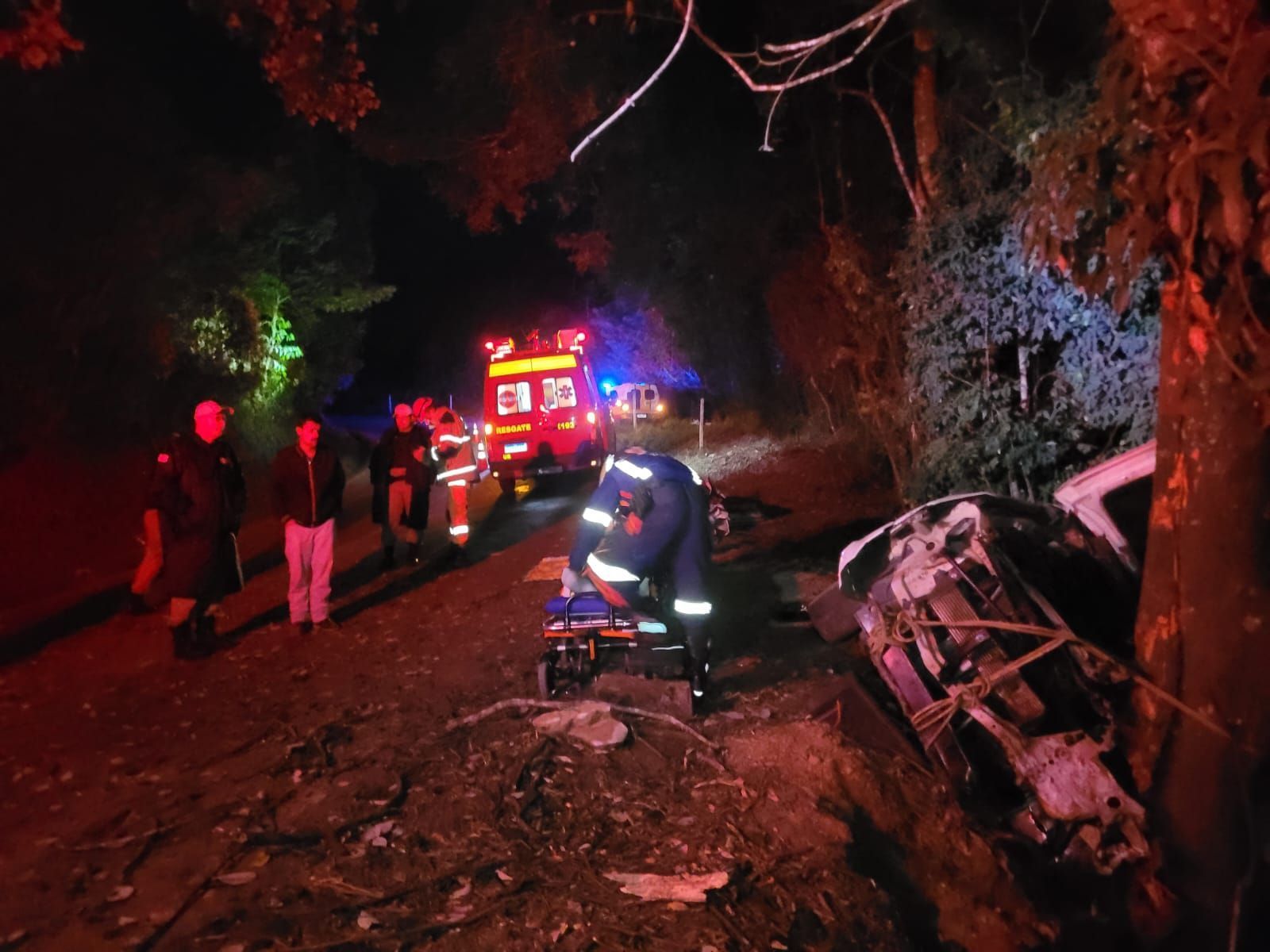 Carro capota em ribanceira e deixa feridos na rodovia AMG-1665