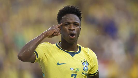 Vinícius Júnior comemora gol marcado contra a Escócia • Rafael Ribeiro / CBF