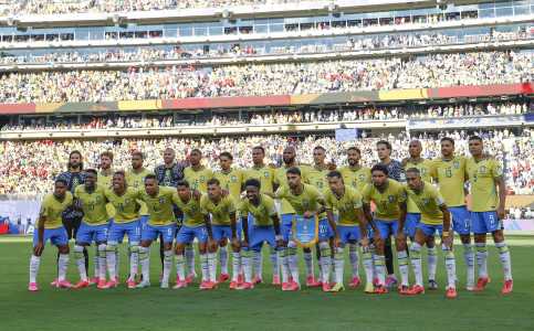 Jogadores da Seleção Brasileira antes de jogo contra Marrocos, pela Copa do Mundo