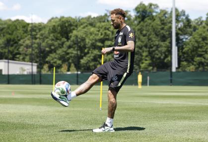 Neymar em atividade da Seleção Brasileira