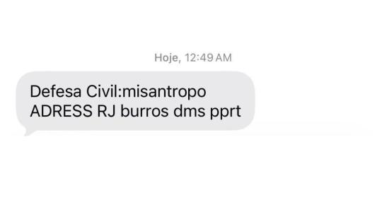 Alerta de misantropia enviado a celulares leva Defesa Civil a retirar sistema do ar • Foto: Redes Sociais