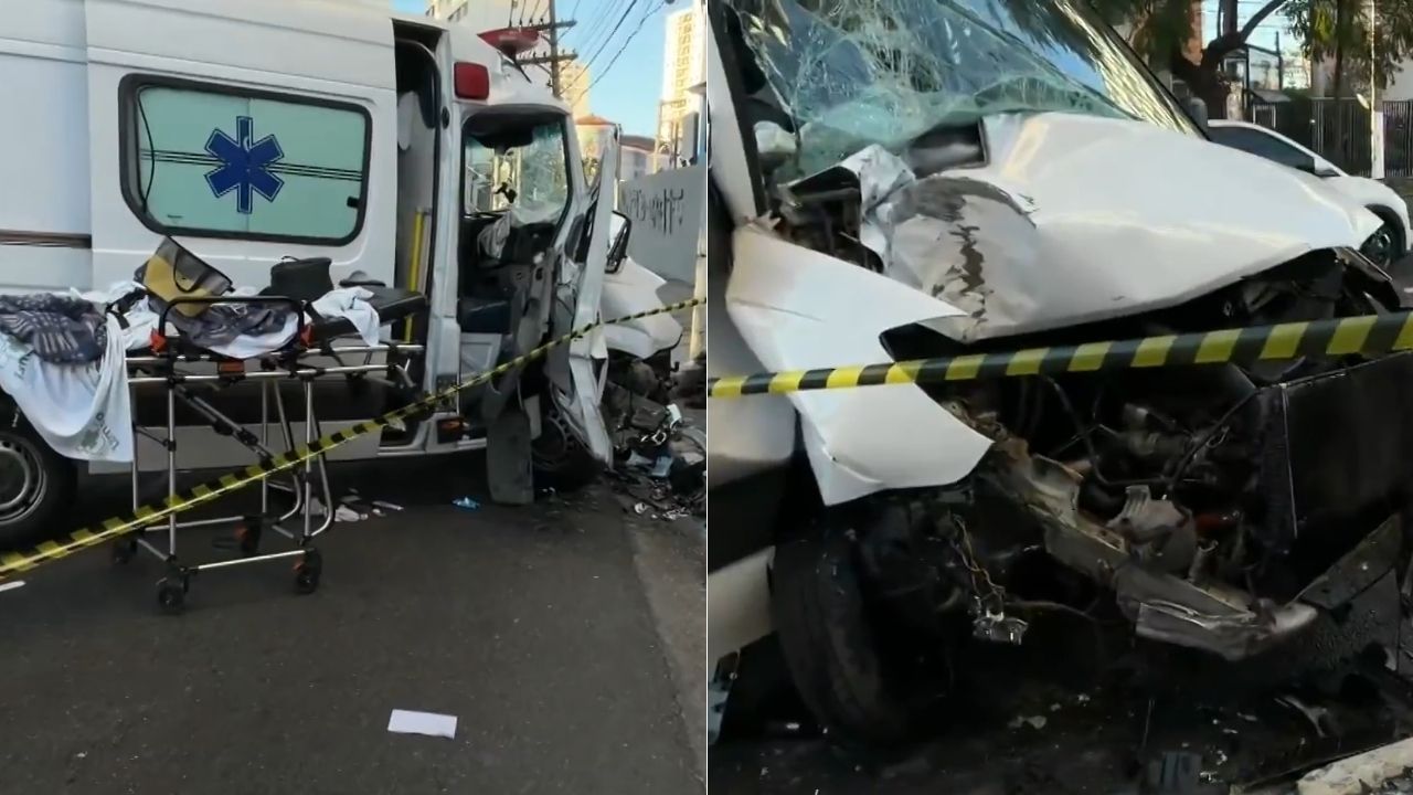 Ambulância perde controle, bate em poste e paciente morre em São Paulo