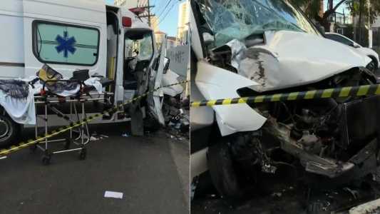 Ambulância perde controle, bate em poste e paciente morre em São Paulo