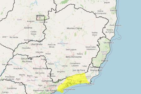 Acumulado de chuva: veja lista das 13 cidades de MG sob alerta nesta terça (16) • Reprodução/ Inmet