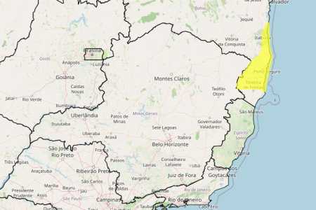 Chuvas intensas em MG: veja lista das oito cidades sob alerta nesta quarta (17) • Reprodução/ Inmet