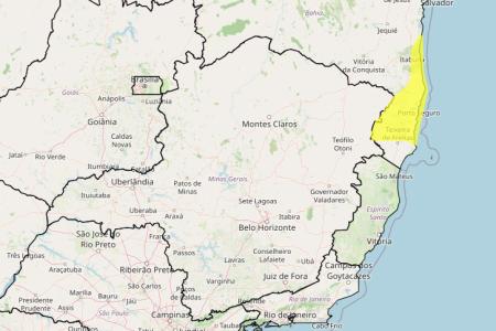Chuvas intensas em MG: veja lista das oito cidades sob alerta nesta quarta (17) • Reprodução/ Inmet