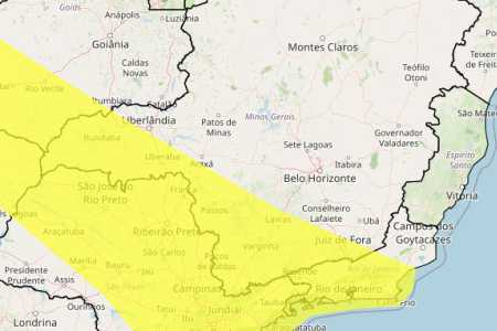 Chuvas intensas em MG: veja lista das 252 cidades de MG sob alerta nesta quinta (25) • Reprodução/ Inmet