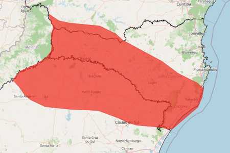 Alerta vermelho de chuva ameaça 462 cidades de três estados nesta quarta (1º); veja lista • Reprodução/ Inmet
