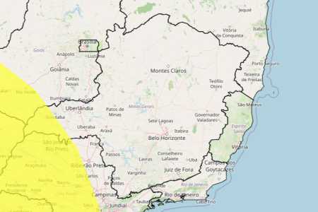 Tempestade e granizo em MG: veja lista das 16 cidades sob alerta nesta quinta (11) • Reprodução/ Inmet