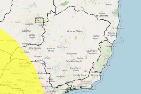 Tempestade e granizo em MG: veja lista das 16 cidades sob alerta nesta quinta (11) • Reprodução/ Inmet