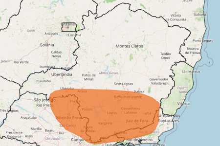 Tempestade em MG: veja lista das 444 cidades sob alerta laranja nesta sexta (12) • Reprodução/ Inmet