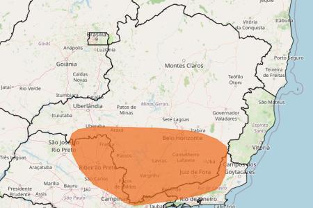 Tempestade em MG: veja lista das 444 cidades sob alerta laranja nesta sexta (12) • Reprodução/ Inmet