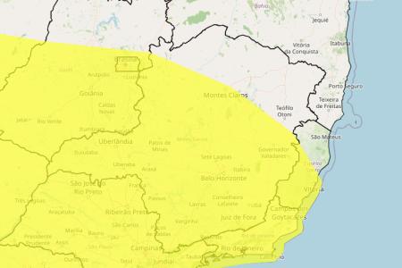 Tempestade em MG: veja lista das 745 cidades sob alerta amarelo nesta sexta (12) • Reprodução/ Inmet