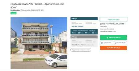 Captura de tela do anúncio de uma casa em leilão sendo divulgada pela plataforma da Franco Leilões • Franco Leilões